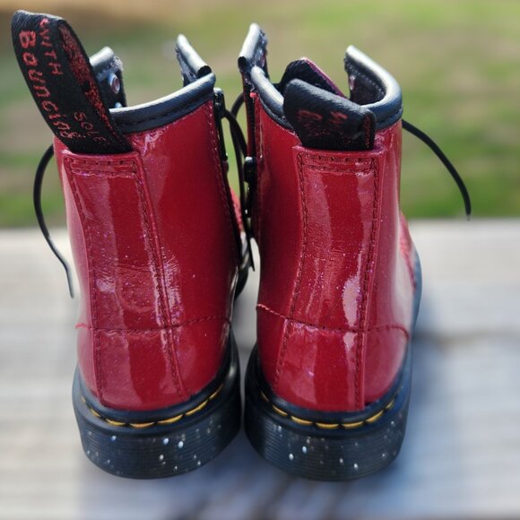 Kids Red Doc Marten Boots - Picture 4 of 6